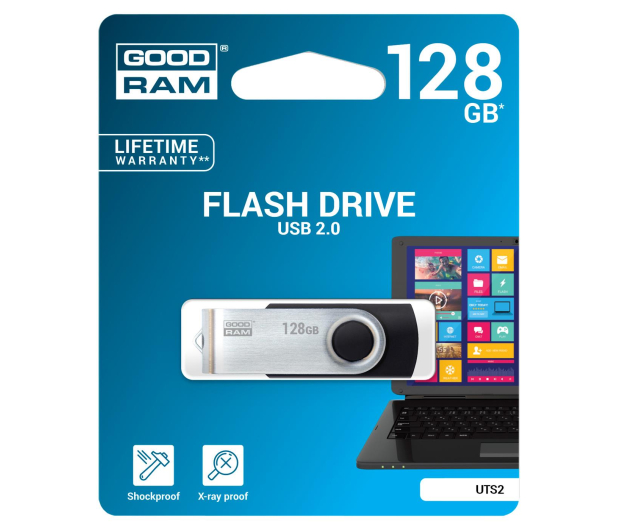 GOODRAM 128GB UTS2 odczyt 20MB/s USB 2.0 czarny - 303208 - zdjęcie 3